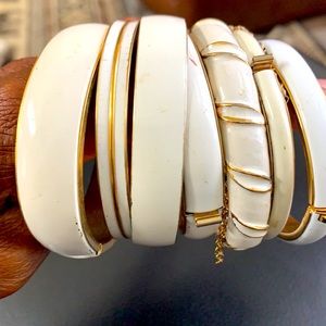 Vintage White Bangle Enamel Bonanza! ( 5 )